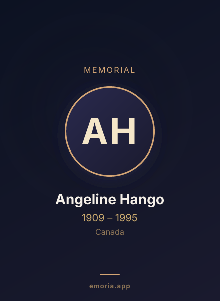 Memorial portrait of Angeline Hango