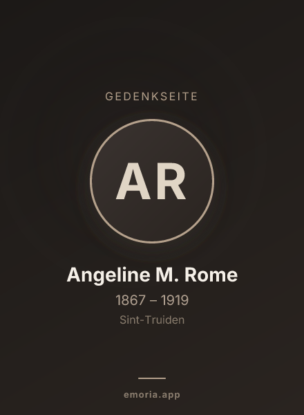 Gedenkportrait von Angeline M. Rome