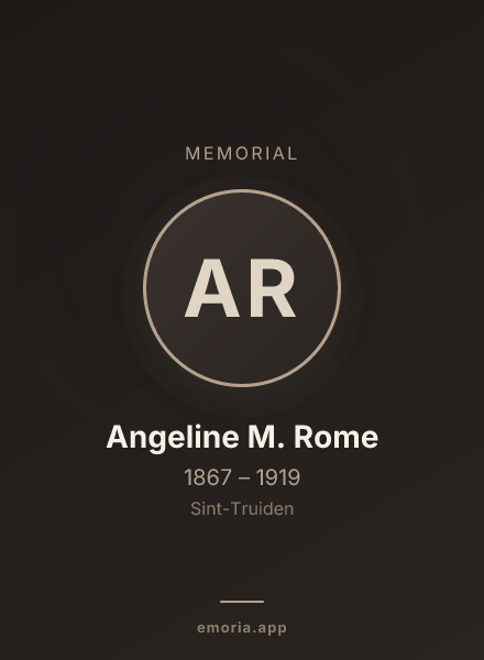Memorial portrait of Angeline M. Rome