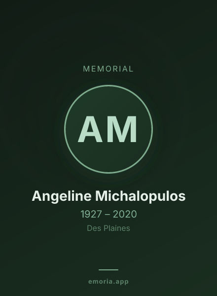 Memorial portrait of Angeline Michalopulos