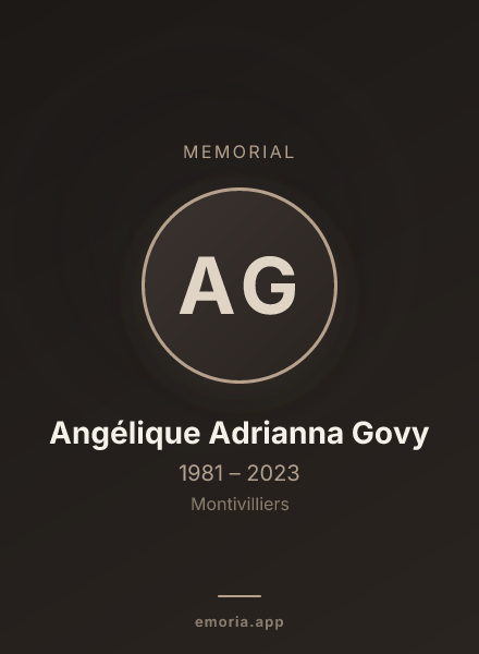 Memorial portrait of Angélique Adrianna Govy