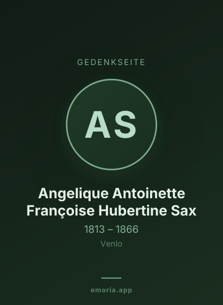 Gedenkportrait von Angelique Antoinette Françoise Hubertine Sax