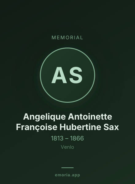 Memorial portrait of Angelique Antoinette Françoise Hubertine Sax