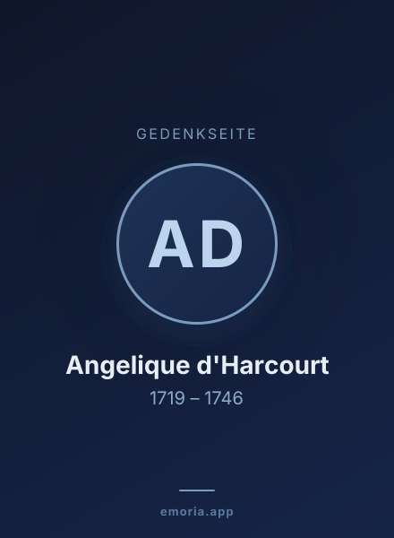 Gedenkportrait von Angelique d'Harcourt