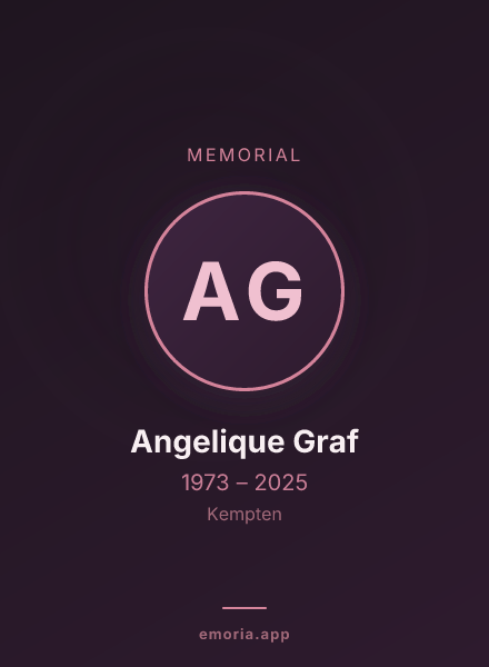 Memorial portrait of Angelique Graf
