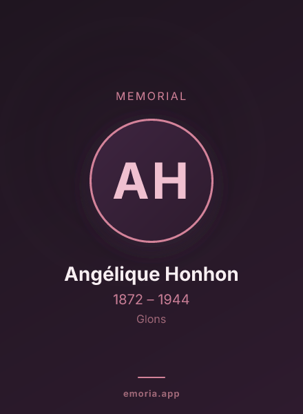 Memorial portrait of Angélique Honhon