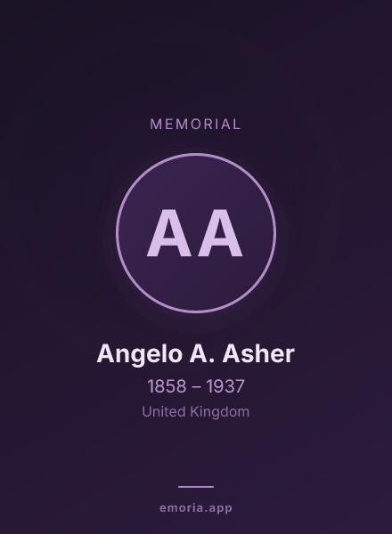Memorial portrait of Angelo A. Asher