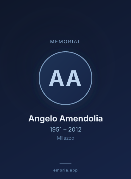 Memorial portrait of Angelo Amendolia