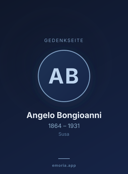 Gedenkportrait von Angelo Bongioanni