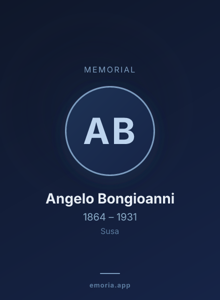 Memorial portrait of Angelo Bongioanni