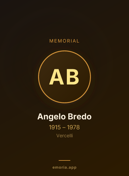 Memorial portrait of Angelo Bredo