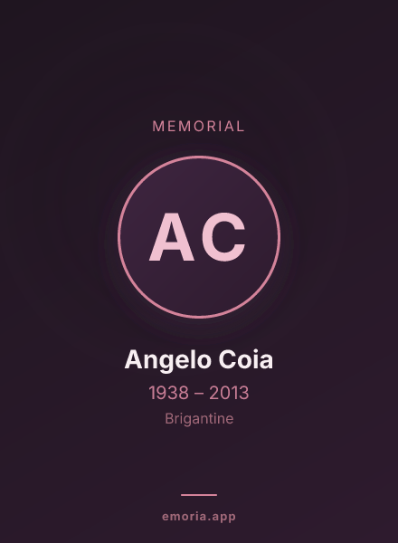 Memorial portrait of Angelo Coia