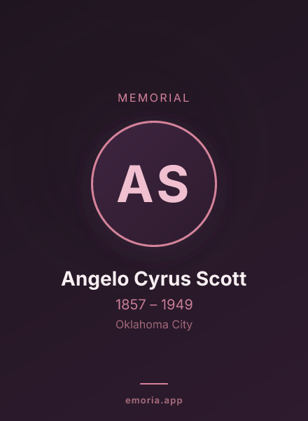 Memorial portrait of Angelo Cyrus Scott