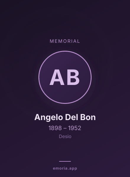 Memorial portrait of Angelo Del Bon