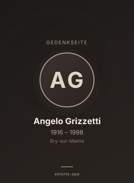 Gedenkportrait von Angelo Grizzetti