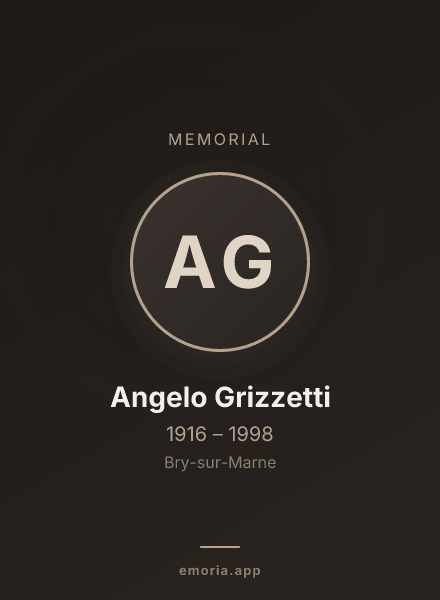 Memorial portrait of Angelo Grizzetti