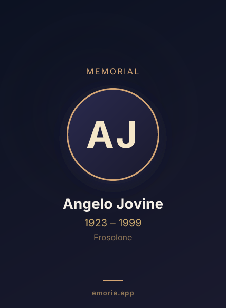 Memorial portrait of Angelo Jovine
