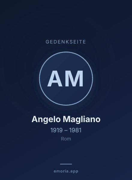 Gedenkportrait von Angelo Magliano