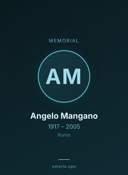 Memorial portrait of Angelo Mangano