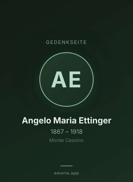 Gedenkportrait von Angelo Maria Ettinger