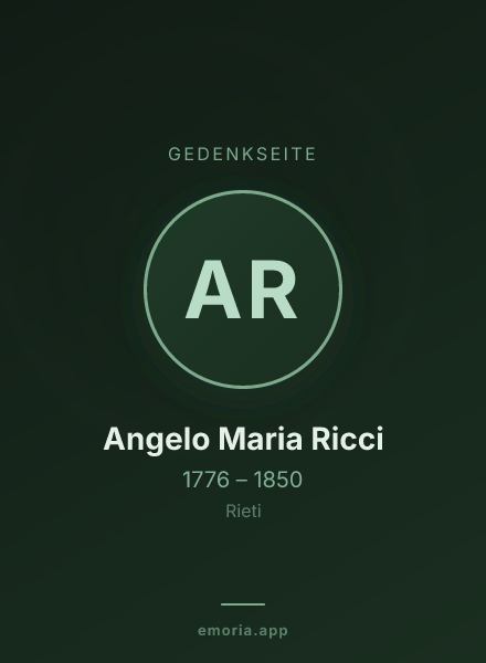 Gedenkportrait von Angelo Maria Ricci