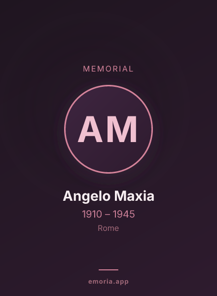 Memorial portrait of Angelo Maxia
