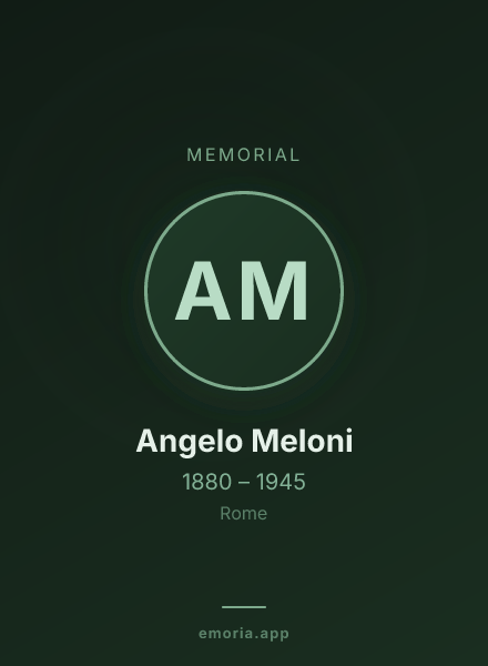 Memorial portrait of Angelo Meloni
