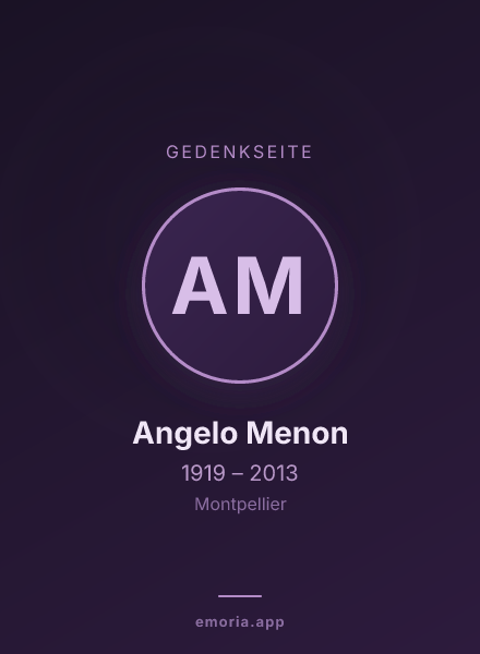 Gedenkportrait von Angelo Menon