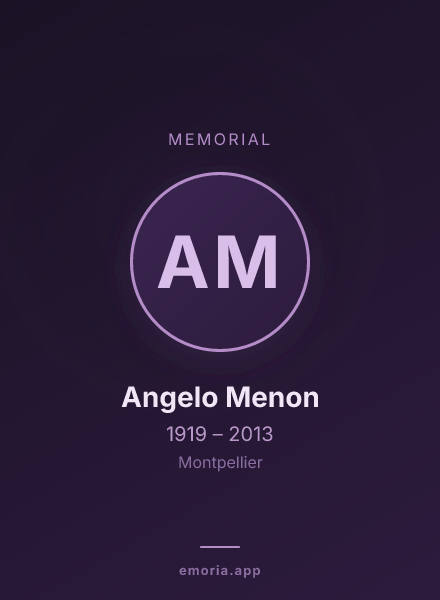 Memorial portrait of Angelo Menon