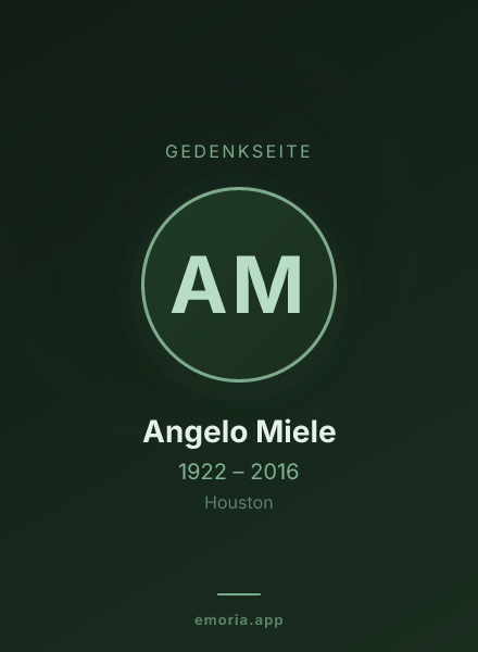 Gedenkportrait von Angelo Miele