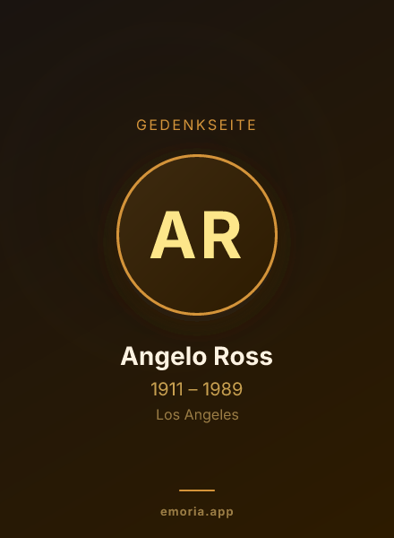 Gedenkportrait von Angelo Ross