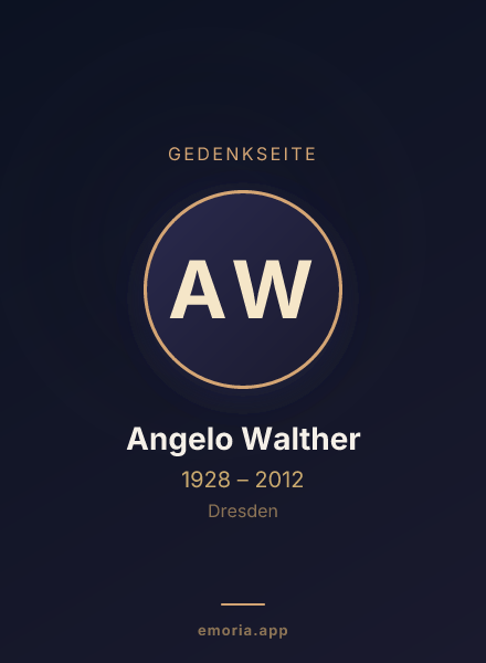 Gedenkportrait von Angelo Walther