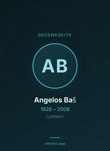 Gedenkportrait von Angelos Baš