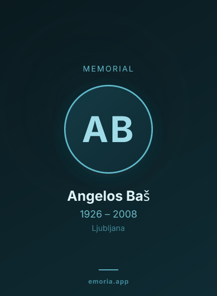 Memorial portrait of Angelos Baš