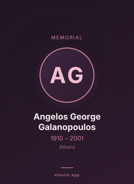 Memorial portrait of Angelos George Galanopoulos