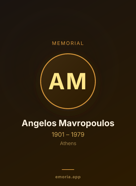 Memorial portrait of Angelos Mavropoulos