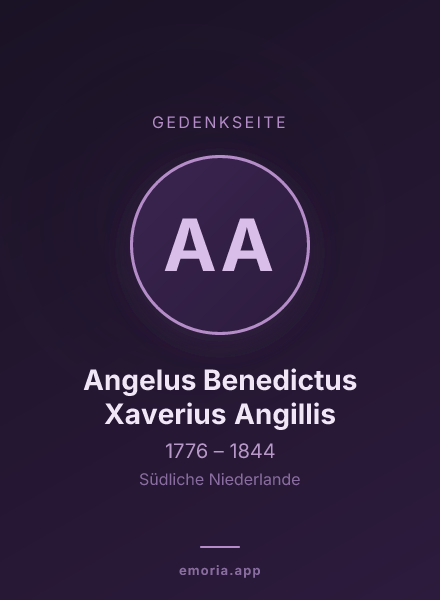 Gedenkportrait von Angelus Benedictus Xaverius Angillis