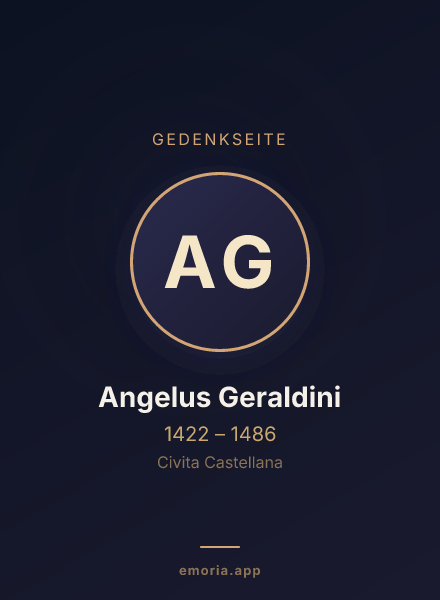 Gedenkportrait von Angelus Geraldini