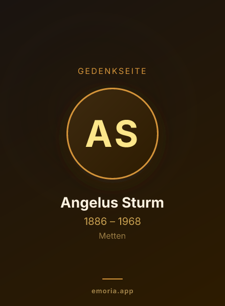 Gedenkportrait von Angelus Sturm