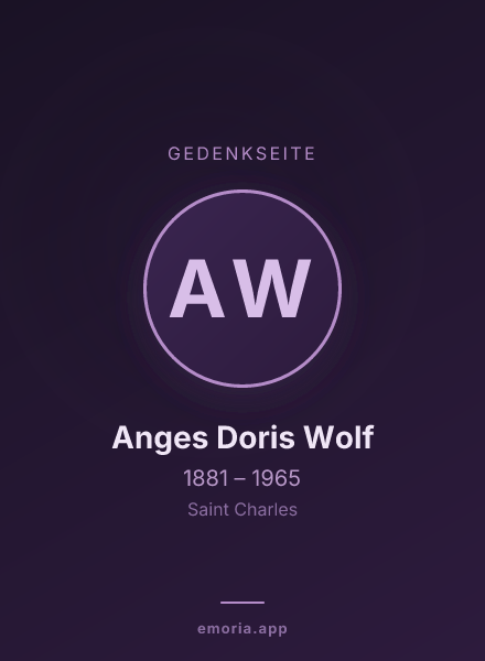 Gedenkportrait von Anges Doris Wolf