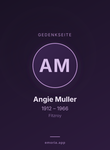 Gedenkportrait von Angie Muller