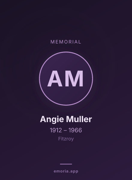 Memorial portrait of Angie Muller