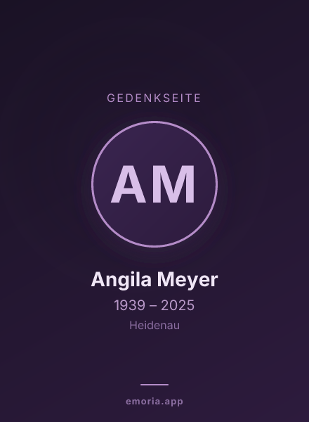 Gedenkportrait von Angila Meyer