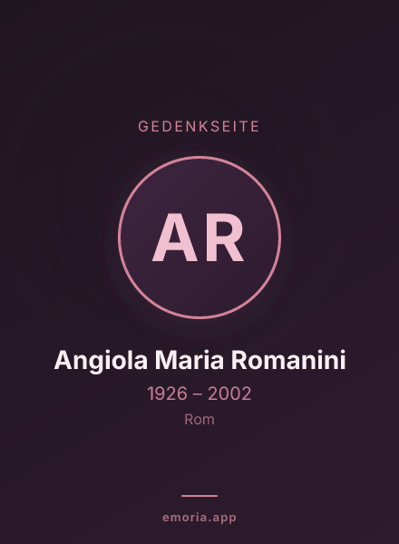 Gedenkportrait von Angiola Maria Romanini
