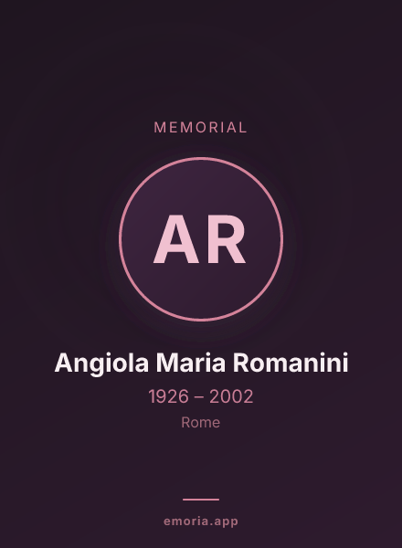 Memorial portrait of Angiola Maria Romanini