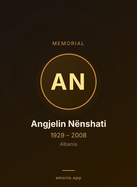 Memorial portrait of Angjelin Nënshati
