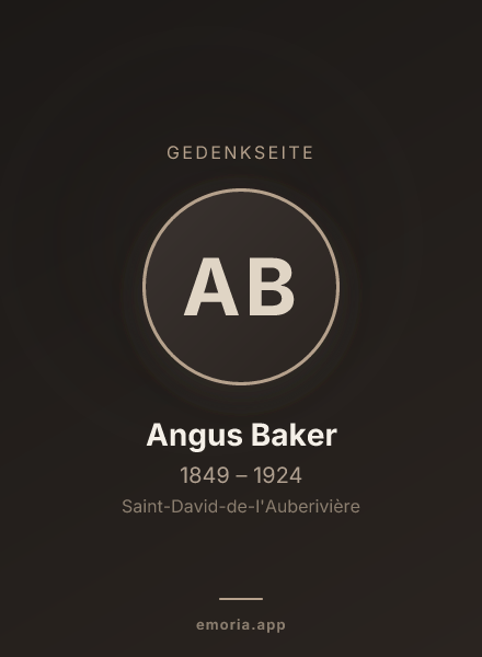 Gedenkportrait von Angus Baker