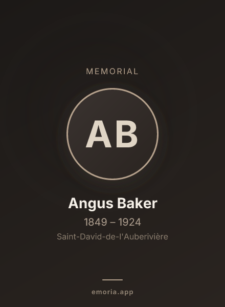 Memorial portrait of Angus Baker