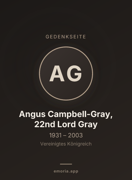 Gedenkportrait von Angus Campbell-Gray, 22nd Lord Gray