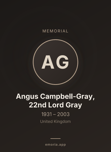 Memorial portrait of Angus Campbell-Gray, 22nd Lord Gray